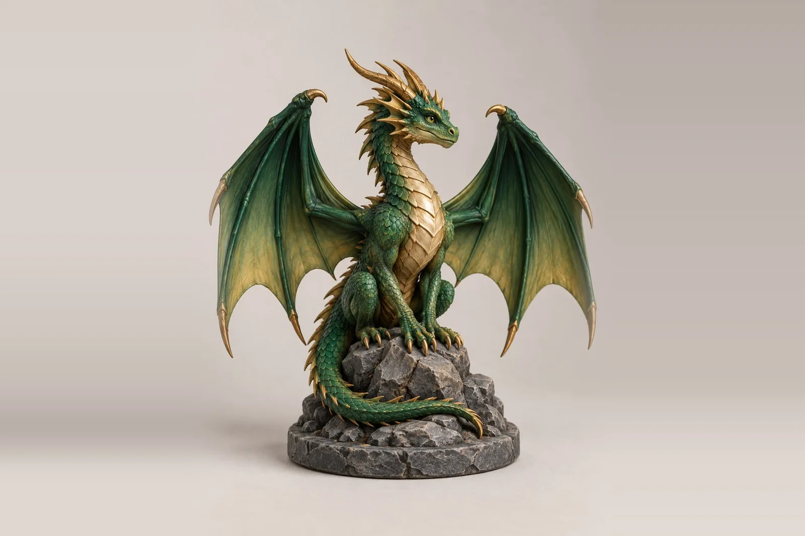 Emerald dragon figurine
