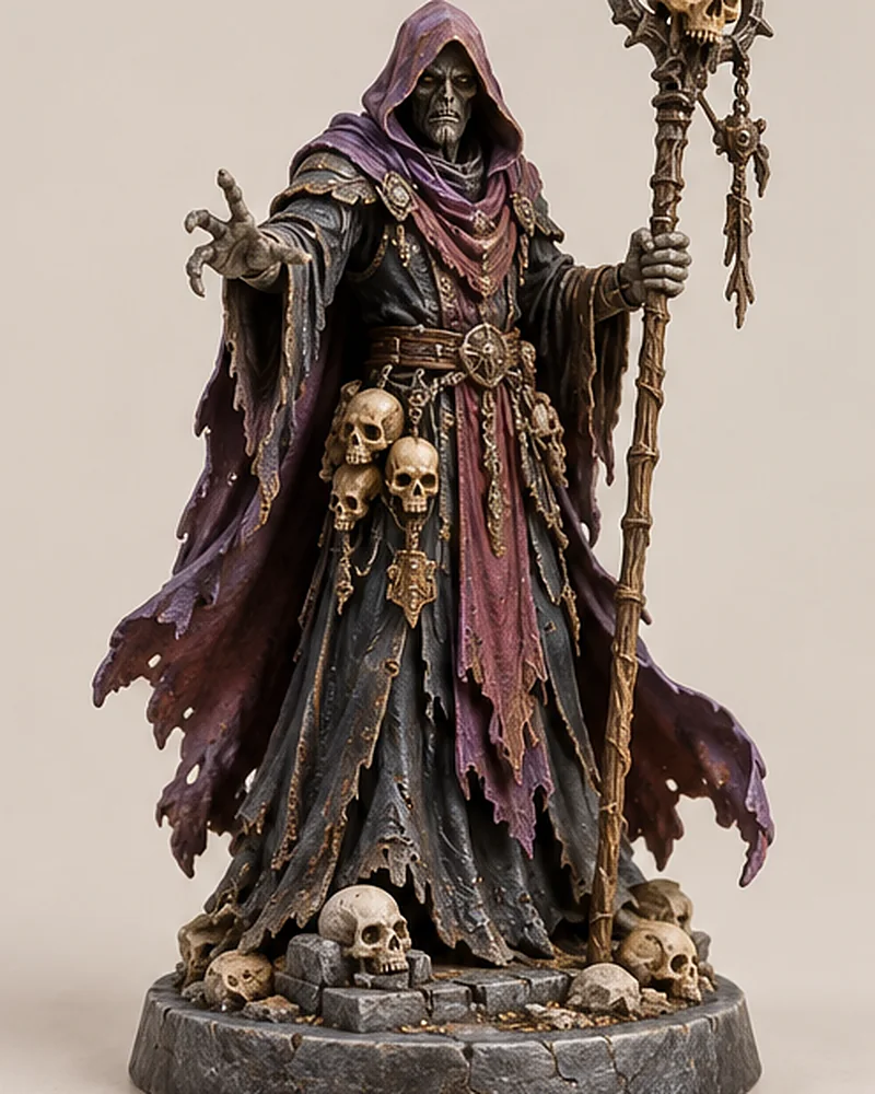 Necromancer with a skull staff