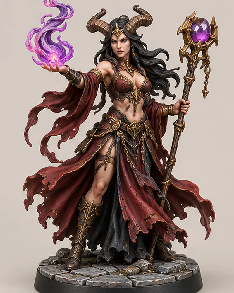 Horned sorceress, 54 mm