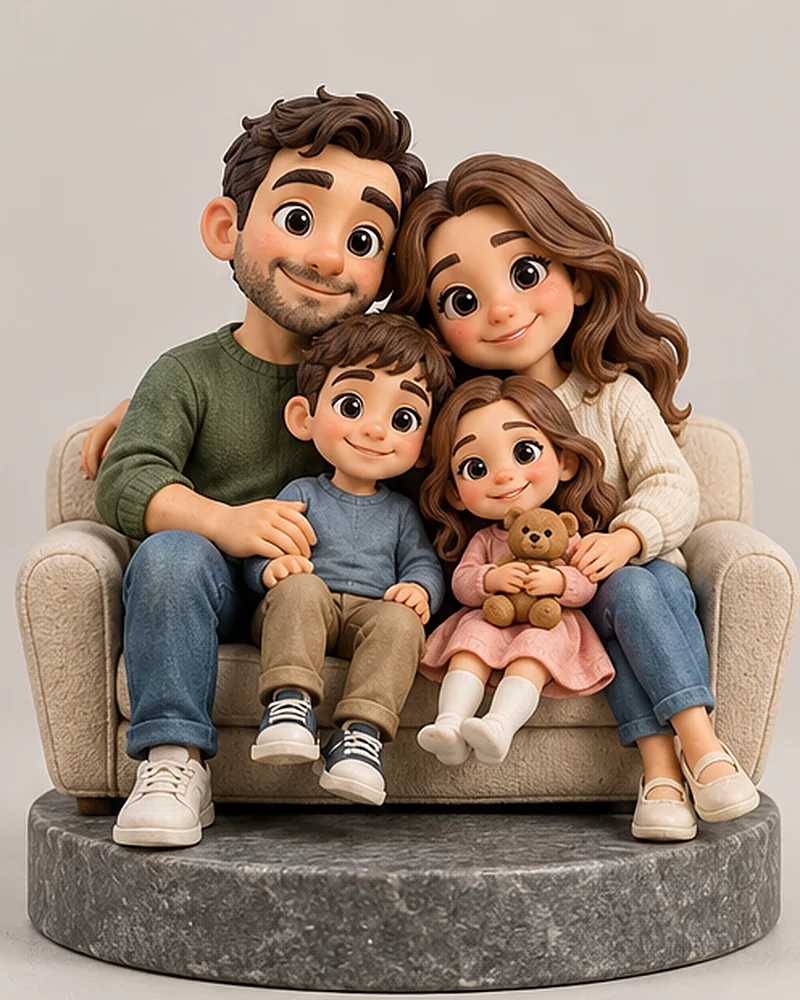 Family on the sofa