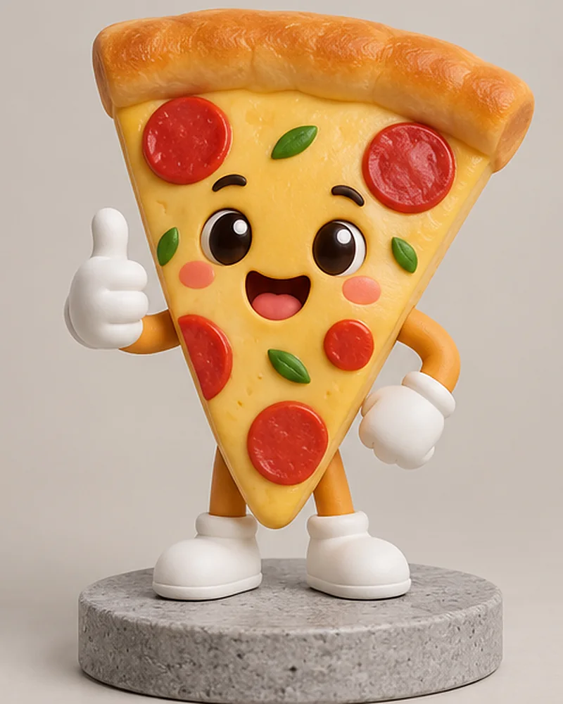 Pizza slice mascot