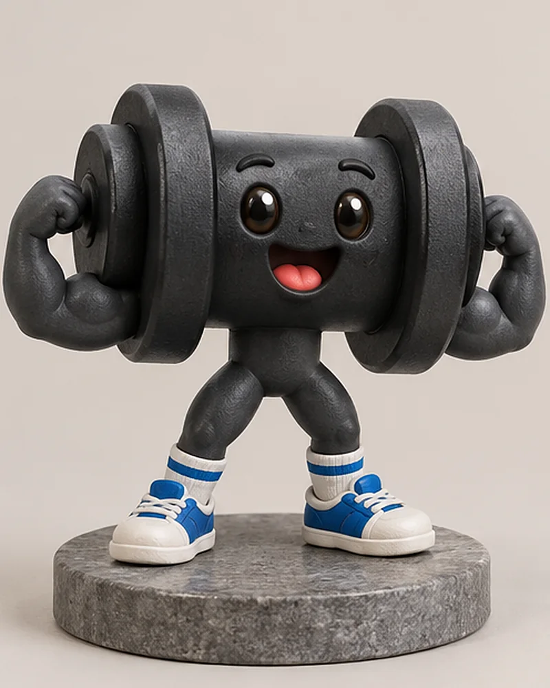 Dumbbell gym mascot