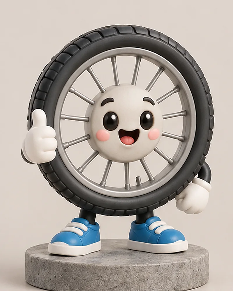 Bike wheel mascot
