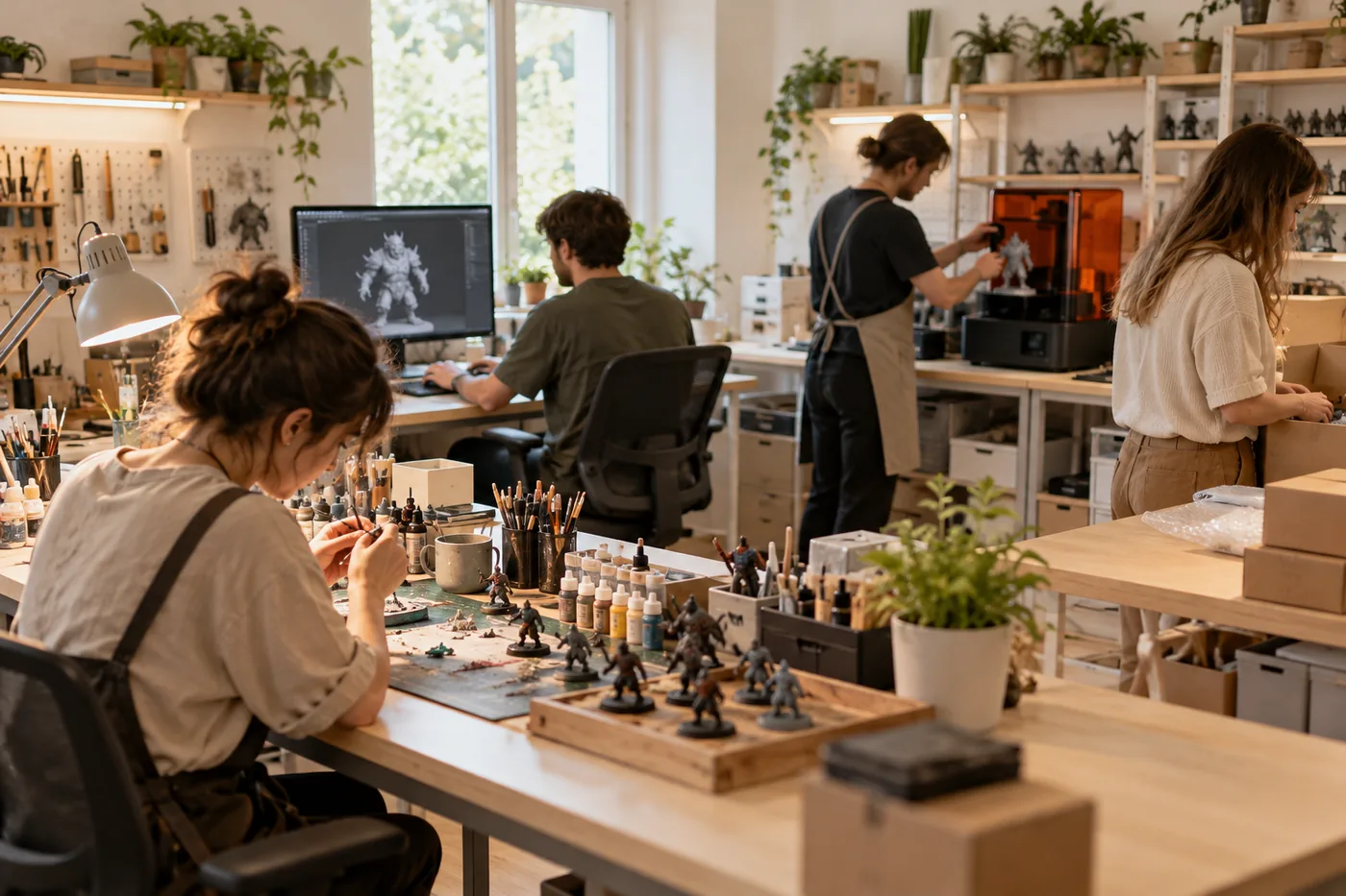 Our team at work in the studio